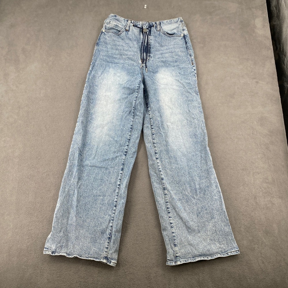 Habitual Light Wash Wide Leg High Rise Drawstring Jeans HFM01803B Size 0/25